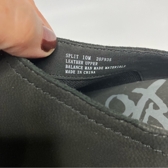 OTBT split black leather clog mules block heel side 10 - Picture 7 of 9